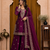 Deep purple fendy silk sequence embriordered sharara suit