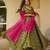 Pista green digital print silk blend gown