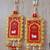 shubh labh cow golden border door hanging with pearl beads decorative home wall hanging (pack of 2)