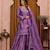 Lavender chinon silk sequence embriordered sharara suit