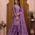 Lavender chinon silk sequence embriordered sharara suit