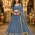 Womens Gray Georgette Lehenga Choli with Dupatta Navratri Garba and Dandiya Outfit Golden Lace Ethnic Festive Wear