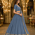 Womens Gray Georgette Lehenga Choli with Dupatta Navratri Garba and Dandiya Outfit Golden Lace Ethnic Festive Wear