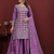 Light purple chinon silk sequence embriordered sharara suit