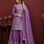 Light purple chinon silk sequence embriordered sharara suit
