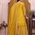 Yellow chinon silk sequence embriordered sharara suit