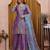 Lavender purple fendy silk sequence embriordered sharara suit