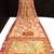 rust shimmer handloom cotton blend saree with ethnic border print (t sfhcs326)