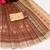 brown beige shimmer handloom cotton blend saree peacock border print (t sfhcs323)