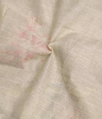green shimmer handloom cotton blend saree floral print (t sfhcs324) 4