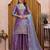 Lavender purple fendy silk sequence embriordered sharara suit