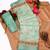 green multicolor shimmer handloom cotton blend saree floral print (t sfhcs320)