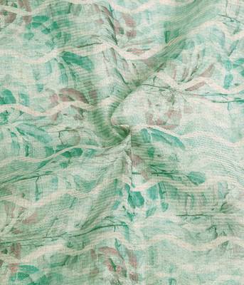 green multicolor shimmer handloom cotton blend saree floral print (t sfhcs320) 4