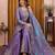Lavender purple fendy silk sequence embriordered sharara suit