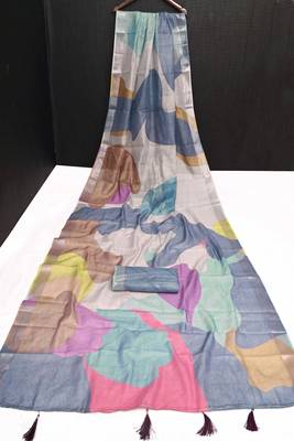 multicolor shimmer handloom cotton blend digital print saree 3