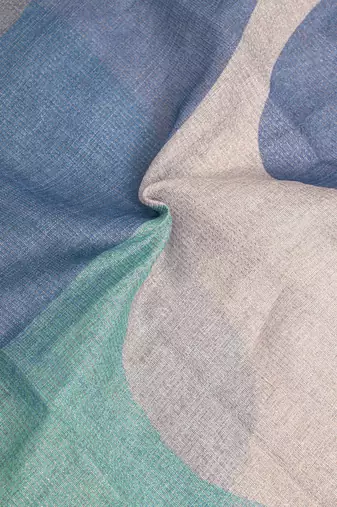 multicolor shimmer handloom cotton blend digital print saree