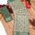sea green shimmer handloom cotton blend saree tonal print