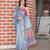 sky blue pink shimmer handloom cotton blend saree with floral print (sfhcs327)