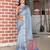 sky blue pink shimmer handloom cotton blend saree with floral print (sfhcs327)