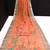 orange peach shimmer handloom cotton blend saree floral print