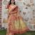 rust shimmer handloom cotton blend saree with ethnic border print (sfhcs326)