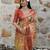 rust shimmer handloom cotton blend saree with ethnic border print (sfhcs326)