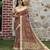 brown beige shimmer handloom cotton blend saree peacock border print (sfhcs323)