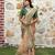 beige shimmer handloom cotton blend saree tonal floral print (sfhcs319)