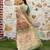 beige shimmer handloom cotton blend saree tonal floral print (sfhcs319)