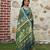 green multicolor shimmer handloom cotton blend saree ethnic border print (sfhcs321)