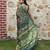 green multicolor shimmer handloom cotton blend saree ethnic border print (sfhcs321)