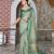 sea green shimmer handloom cotton blend saree tonal print