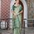 sea green shimmer handloom cotton blend saree tonal print