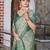 sea green shimmer handloom cotton blend saree tonal print