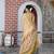 olive beige shimmer handloom cotton blend saree with floral print (sfhcs308)