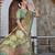 beige olive shimmer handloom cotton blend saree with floral print (sfhcs303)