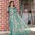 sea green multicolor shimmer handloom cotton blend saree with floral print