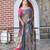 teal pink shimmer handloom cotton blend saree floral print