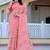 pink cotton blend saree floral print