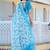 white blue cotton blend digital print saree (sfcl542)