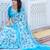 white blue cotton blend digital print saree (sfcl542)