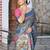teal pink shimmer handloom cotton blend saree floral print