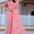 pink cotton blend saree floral print