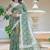 sea green cotton blend saree floral print