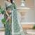 sea green cotton blend saree floral print