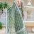 sea green cotton blend saree floral print