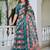 teal cotton blend digital print saree (sfcl536)