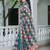 teal cotton blend digital print saree (sfcl536)