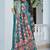 teal cotton blend digital print saree (sfcl536)