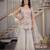 White floral embroidered kurta palazzo set with dupatta